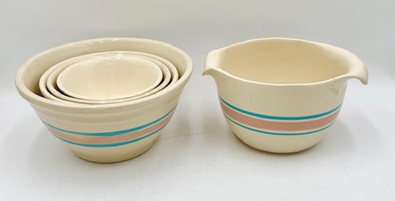 5pc Vintage Blue & Pink McCoy Ovenware