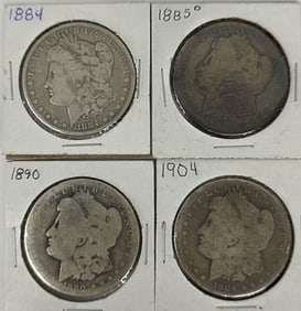 Set of 4 Morgan Silver Dollars