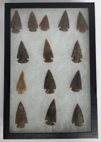 14 Assorted Agate Stone Arrowheads