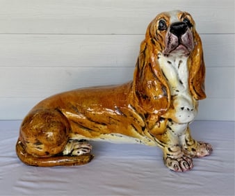 30" Italian Made Hand Painted Basset Hound