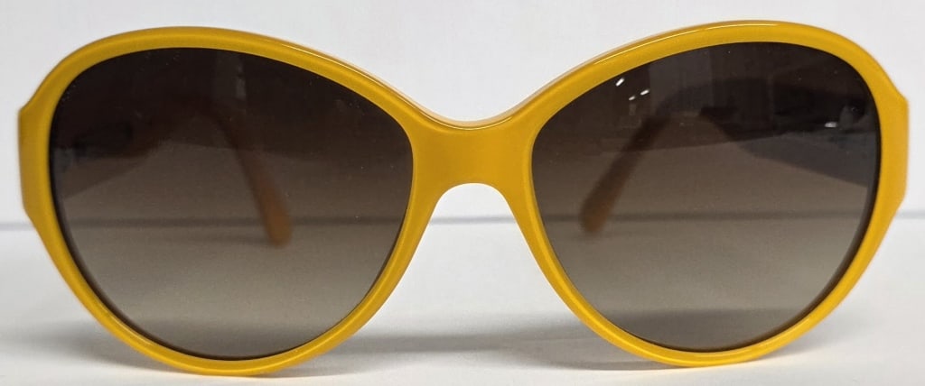 Chanel Yellow Acetate Logo Designer Sunglasses (1 of 10)