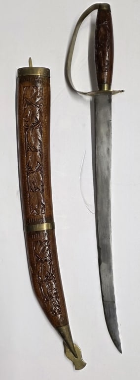 Vintage Asian Brass, Steel, & Wood Sword (1 of 6)