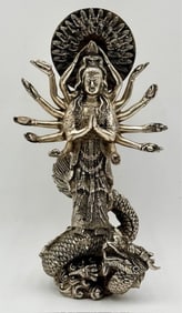 Cast Metal Guanyin Statue