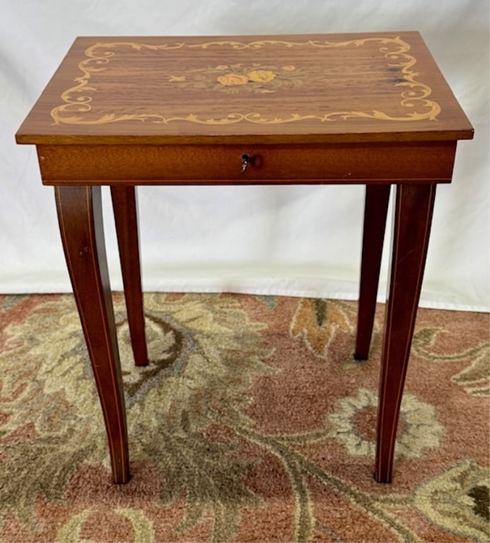 Italian Inlaid Music Box Side Table (1 of 12)