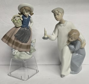 2 Retired Lladro Porcelain Figurines