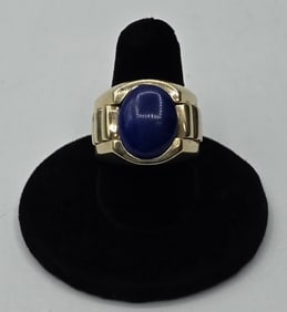 Men's 14k Lapis Ring - 14.12g TW