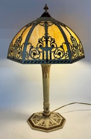 Vintage Slag Glass Table Lamp