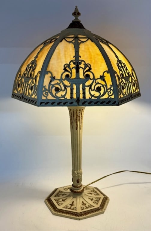 Vintage Slag Glass Table Lamp (1 of 15)