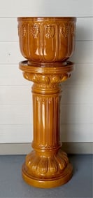 Ceramicas Bondia Oversized Jardiniere & Pedestal