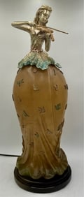 Art Nouveau Violin Player Figural Table Lamp