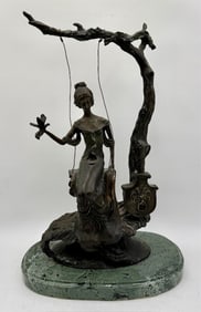 Louis Icart Inspired "The Swing" Bronze Statue