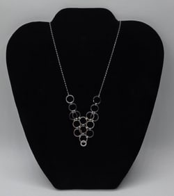 14k White Gold Circle link Necklace - 3.83g