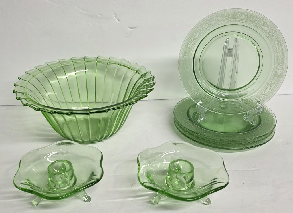 Collection of Vintage Green Uranium Glass (1 of 8)