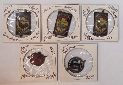 Collection of Antique Tin Tobacco Tags