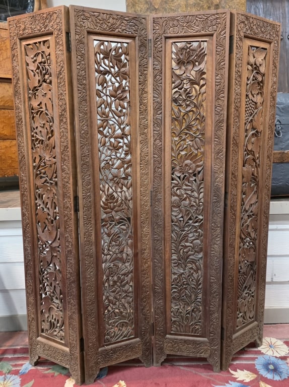 Hand Carved Teak Room Divider (1 of 5)