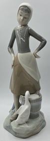 Lladro "Girl w. Milk Pail & Goose" Figurine