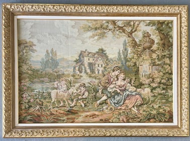 Vintage Framed Gobelin Style Tapestry