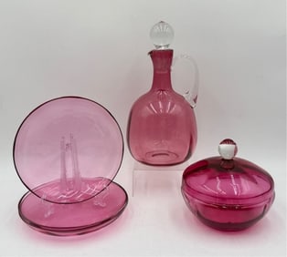 Vintage Cranberry Glass Collectibles