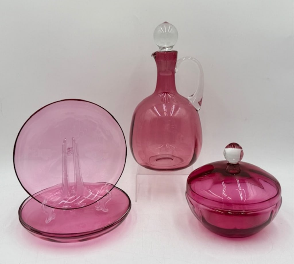 Vintage Cranberry Glass Collectibles (1 of 18)