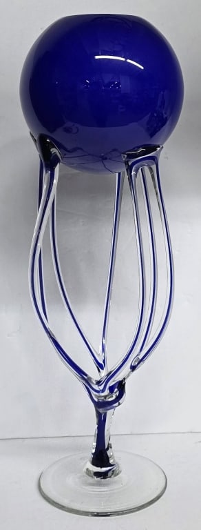 Jozefina Krosno Style Glass Jellyfish Ped. Bowl (1 of 7)