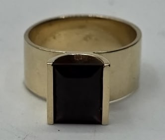 14k Garnet H. Von Skal Modernist Ring - 7.18g TW