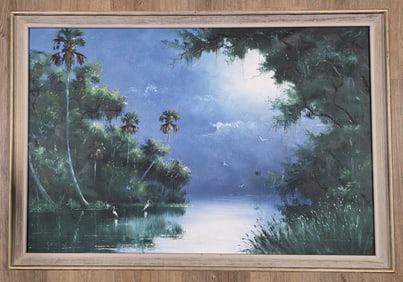 Signed Highwaymen Sam Newton 'Moonlit River'