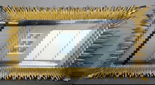 XLG Art Deco Style Gilded Sunburst Dressing Mirror