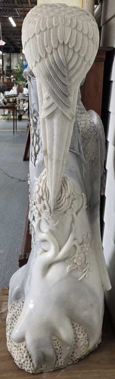 Stunning Solid Marble? Bald Eagles Sculpture - 2