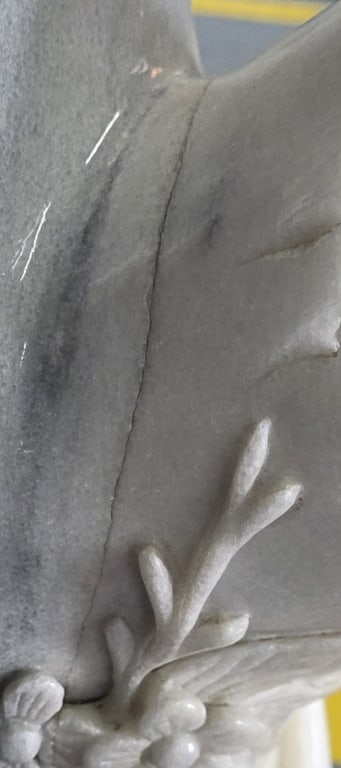 Stunning Solid Marble? Bald Eagles Sculpture - 7