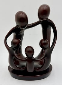 Ghana Sese Wood Hand Carved Family Sculpture