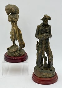 J. Colt Native American & Cowboy Bronze Statues