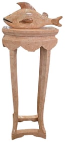 Maitland Smith Stone Fish Box and Pedestal