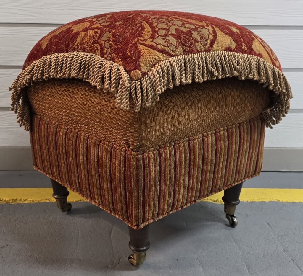 Victorian Style Upholstered Pillowtop Ottoman (1 of 10)