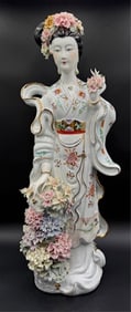 Large Hand Painted Porcelain Geisha Figure