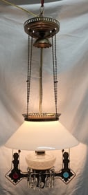 Vintage Electrified Hanging Oil Lamp