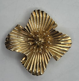 Tiffany & Co 14k Dogwood Flower Brooch - 15.94g