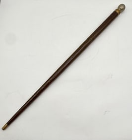 Vintage Wooden Walking Stick With Flask