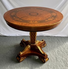 Beautiful Neoclassical Inlaid Pedestal Table
