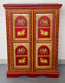 Hand Painted Traditional Rajasthani Wooden Cabinet