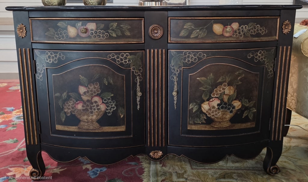 French Country Style Painted Console Cabinet (1 of 5)