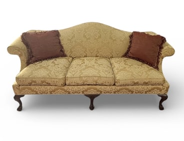 Ethan Allen Camel Back Chippendale Style Sofa