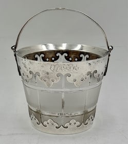 George Fox Glass & Sterling Mini Ice Bucket