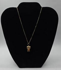 14k Whistle Pendant on Chain - 6.43g