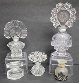 5 Assorted Vintage Glass Perfume Bottles