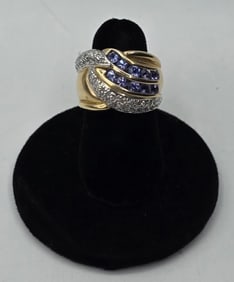 Laura Ramsey 14k Tanzanite & Diamond Ring 10.17g