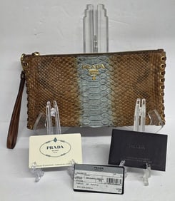 Prada Pitone Python Clutch