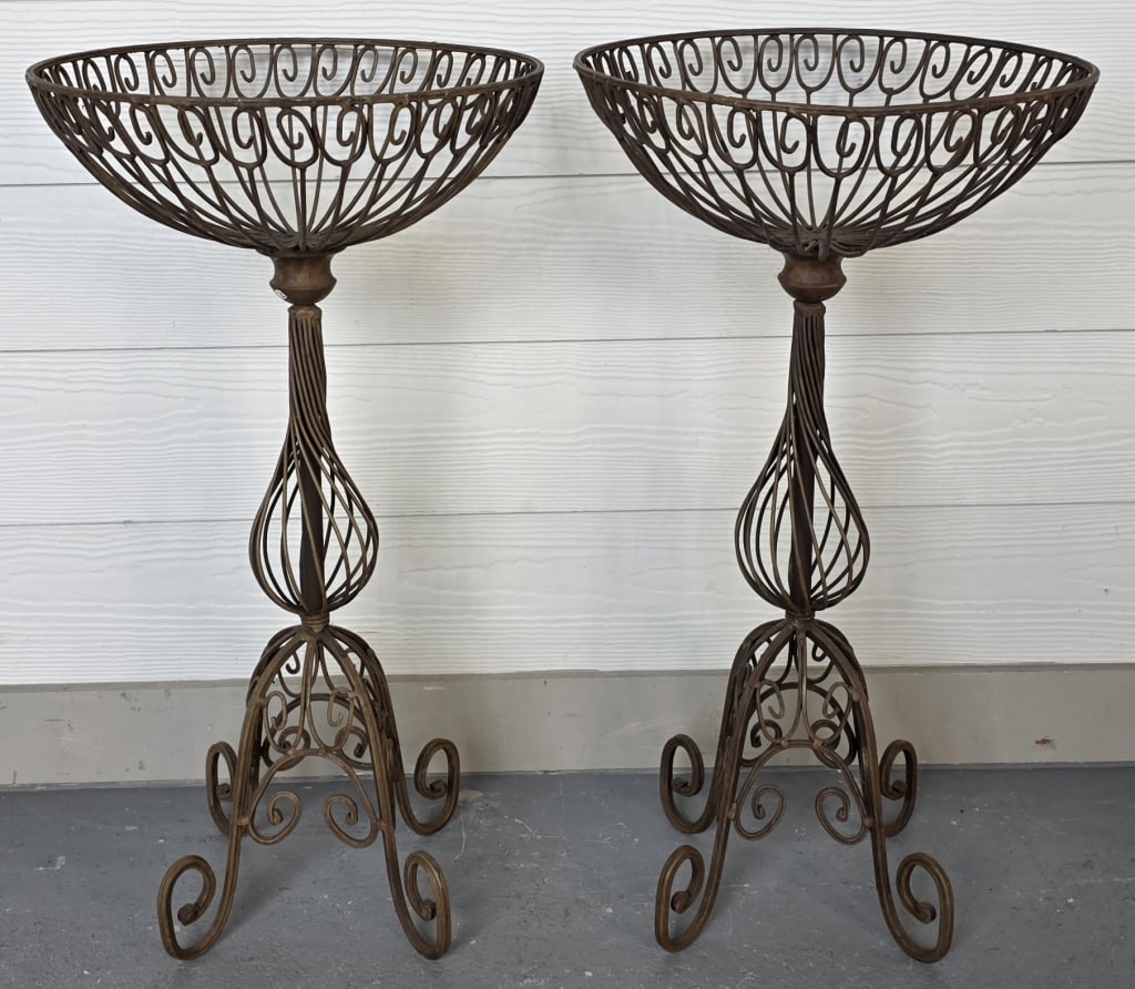 Pair of Wrought Iron Plant Stands (1 of 5)