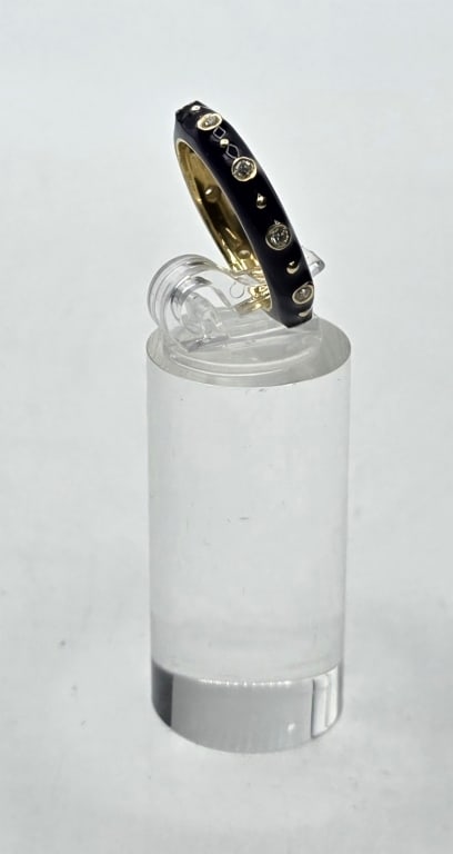 18k Blue Enamel and Diamond Band - 5.52g TW (1 of 6)