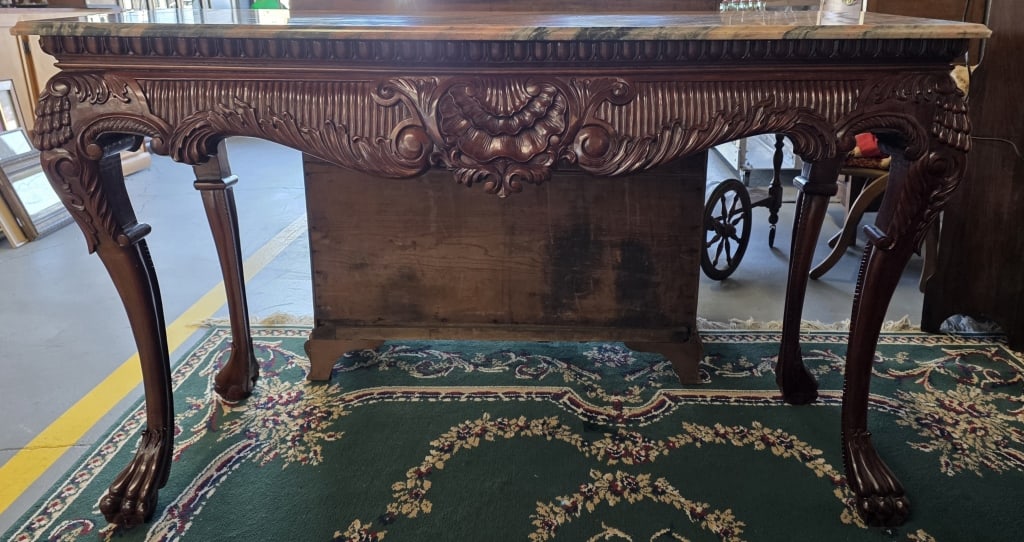 Rococo Revival Style Carved Console Table (1 of 9)