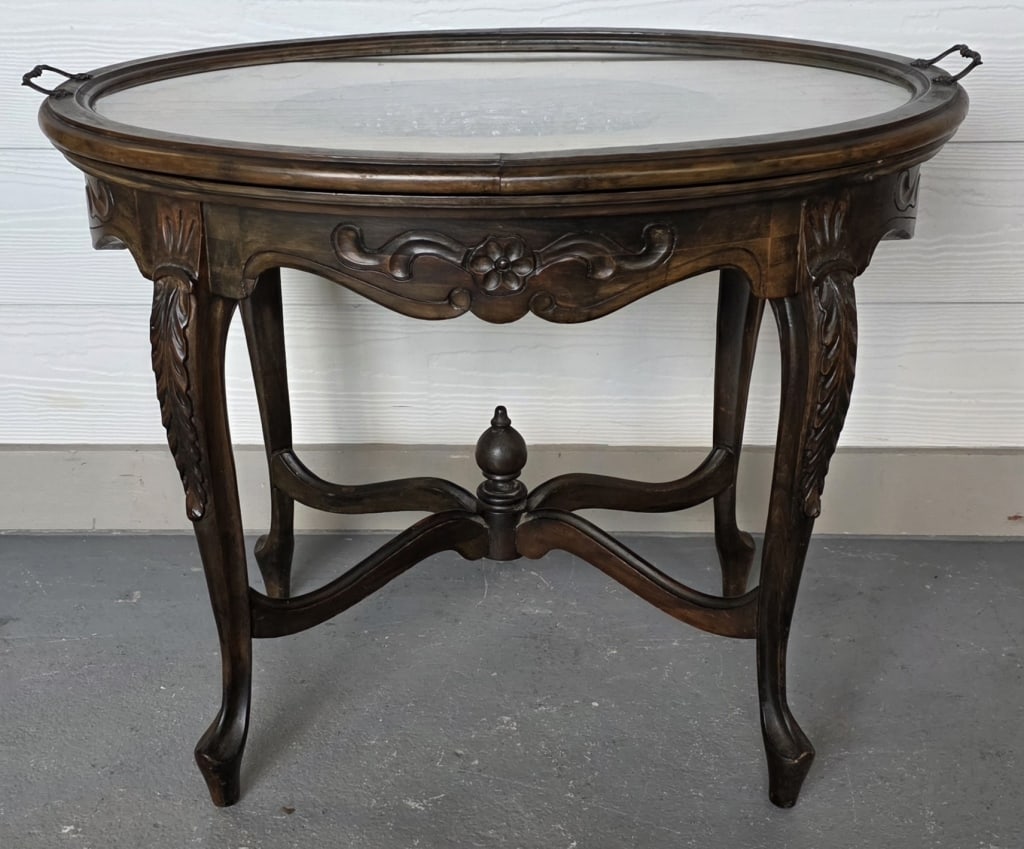 Antique Walnut French Style Tea Table (1 of 9)